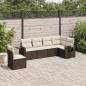 Preview: ARDEBO.de - 6-tlg. Garten-Sofagarnitur mit Kissen Braun Poly Rattan