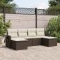 Preview: ARDEBO.de - 6-tlg. Garten-Sofagarnitur mit Kissen Braun Poly Rattan
