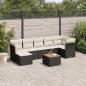 Preview: ARDEBO.de - 8-tlg. Garten-Sofagarnitur mit Kissen Schwarz Poly Rattan