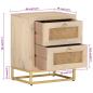 Preview: Nachttisch 40x30x50 cm Massivholz Mango und Eisen