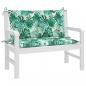 Preview: Gartenbank-Auflagen 2 Stk. Blattmuster 100x50x7cm Oxford-Gewebe