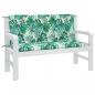 Preview: Gartenbank-Auflagen 2 Stk. Blattmuster 120x50x7cm Oxford-Gewebe