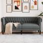 Preview: ARDEBO.de - Chesterfield-Sofa 2-Sitzer Dunkelgrau Stoff