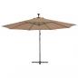 Preview: Ampelschirm mit Alu-Mast 350 cm Taupe