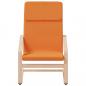 Preview: Relaxsessel mit Hocker Dunkelgelb Stoff