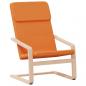 Preview: Relaxsessel mit Hocker Dunkelgelb Stoff