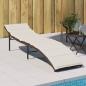 Preview: ARDEBO.de - Sonnenliege mit Kissen Braun 55x199x50 cm Poly Rattan