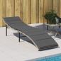 Preview: ARDEBO.de - Sonnenliege mit Kissen Hellgrau 55x199x50 cm Poly Rattan