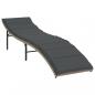 Preview: Sonnenliege mit Kissen Hellgrau 55x199x50 cm Poly Rattan