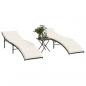 Preview: ARDEBO.de - Sonnenliegen 2 Stk. mit Tisch Braun Poly Rattan