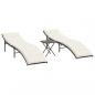 Preview: Sonnenliegen 2 Stk. mit Tisch Braun Poly Rattan