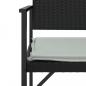 Preview: Gartenbank 2-Sitzer mit Kissen Schwarz Poly Rattan