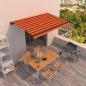 Preview: ARDEBO.de - Markise Manuell Einziehbar 400x350 cm Orange und Braun