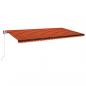 Preview: Markise Automatisch Einziehbar 600x350 cm Orange und Braun