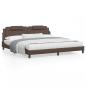 Preview: ARDEBO.de - Bett mit Matratze Braun 200x200 cm Kunstleder