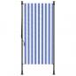 Preview: Außenrollo Blau und Weiß 100x270 cm Stoff und Stahl