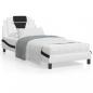 Preview: ARDEBO.de - Bett mit Matratze Weiß und Schwarz 90x190 cm Kunstleder
