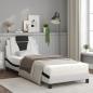Preview: Bett mit Matratze Weiß und Schwarz 90x190 cm Kunstleder