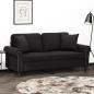 Preview: ARDEBO.de - 2-Sitzer-Sofa mit Zierkissen Schwarz 140 cm Samt