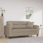 Preview: ARDEBO.de - 2-Sitzer-Sofa mit Kissen Taupe 140 cm Mikrofasergewebe