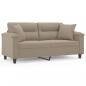 Preview: 2-Sitzer-Sofa mit Kissen Taupe 140 cm Mikrofasergewebe