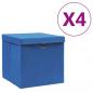 Preview: ARDEBO.de - Aufbewahrungsboxen mit Deckeln 4 Stk. 28x28x28 cm Blau