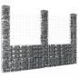 Preview: ARDEBO.de - Gabionenkorb U-Form mit 3 Säulen Eisen 260x20x200 cm