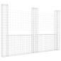 Preview: Gabionenkorb U-Form mit 3 Säulen Eisen 260x20x200 cm