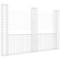 Preview: Gabionenkorb U-Form mit 3 Säulen Eisen 260x20x200 cm