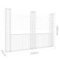 Preview: Gabionenkorb U-Form mit 3 Säulen Eisen 260x20x200 cm