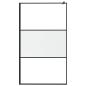 Preview: Duschwand für Walk-In Dusche 115x195 cm ESG Mattiert Schwarz