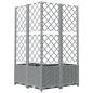 Preview: Pflanzkübel mit Rankgitter Hellgrau 80x80x136 cm PP