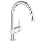 Preview: ARDEBO.de GROHE Minta 32918 Einhand-Spültischbatterie, DN 15, Hochdruck, C-Auslauf, EcoJoy, herausziehbarer Mousseurauslauf, chrom (3291800E)