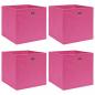 Preview: ARDEBO.de - Aufbewahrungsboxen 4 Stk. Rosa 32x32x32 cm Stoff