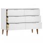 Preview: Schubladenschrank MOLDE Weiß 113x40x80 cm Massivholz Kiefer