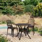 Preview: ARDEBO.de - 3-tlg. Bistro-Set Aluminiumguss Bronzen