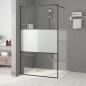 Preview: Duschwand für Begehbare Dusche Schwarz 115x195 cm Halbmatt ESG