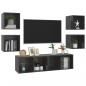 Preview: 5-tlg. TV-Schrank-Set Hochglanz-Grau Holzwerkstoff