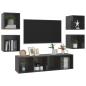 Preview: 5-tlg. TV-Schrank-Set Hochglanz-Grau Holzwerkstoff