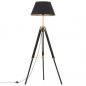 Preview: ARDEBO.de - Stativlampe Schwarz und Golden Teak Massivholz 141 cm