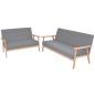 Preview: ARDEBO.de - Sofa-Set 2-tlg. Stoff Hellgrau