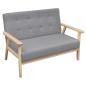 Preview: Sofa-Set 2-tlg. Stoff Hellgrau