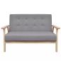 Preview: Sofa-Set 2-tlg. Stoff Hellgrau