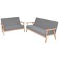 Preview: Sofa-Set 2-tlg. Stoff Hellgrau