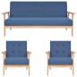 Preview: ARDEBO.de - 3-tlg. Sofagarnitur Stoff Blau
