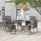 Preview: ARDEBO.de - 5-tlg. Garten-Lounge-Set Poly Rattan Grau