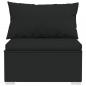 Preview: 10-tlg. Garten-Lounge-Set mit Kissen Schwarz Poly Rattan