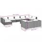 Preview: 10-tlg. Garten-Lounge-Set mit Kissen Schwarz Poly Rattan