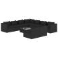 Preview: 10-tlg. Garten-Lounge-Set mit Kissen Schwarz Poly Rattan