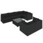 Preview: 8-tlg. Garten-Lounge-Set mit Kissen Schwarz Poly Rattan